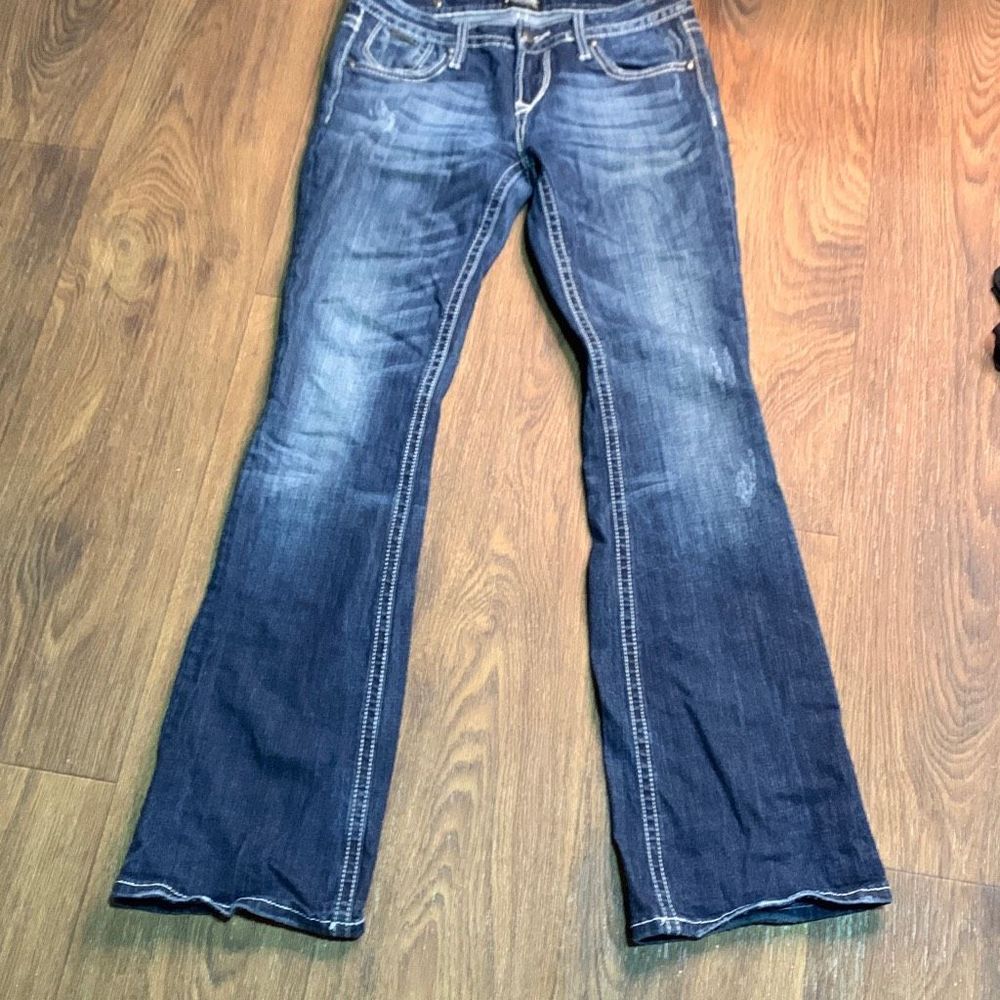 ReRock express bootcut jeans embellished stitching cowgirl western biker